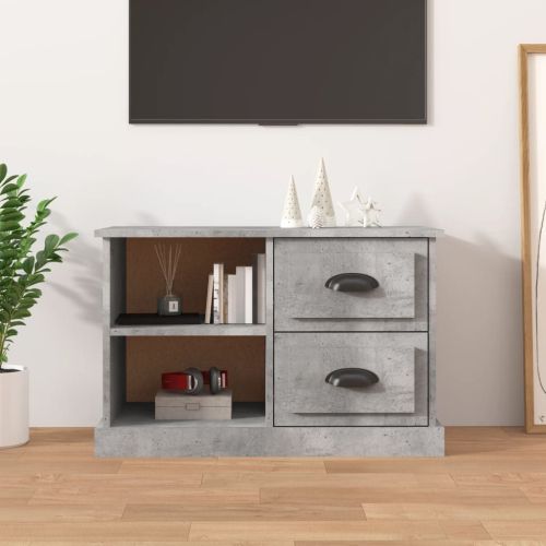 ТВ шкаф, бетонно сиво, 73x35,5x47,5 см, инженерно дърво