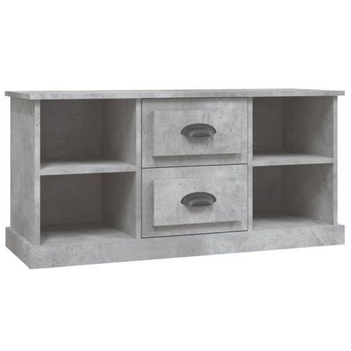 ТВ шкаф, бетонно сив, 99,5x35,5x48 см, инженерно дърво