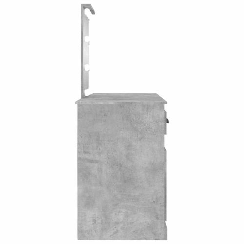 Тоалетка с LED, бетонно сива, 130x50x132,5 см