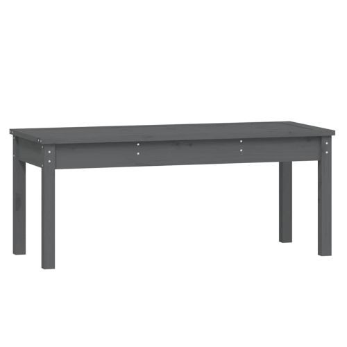 Градинска пейка сива 109x44x45 см борово дърво масив