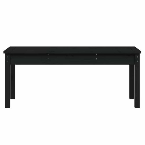 Градинска пейка, черна, 109x44x45 см, борово дърво масив