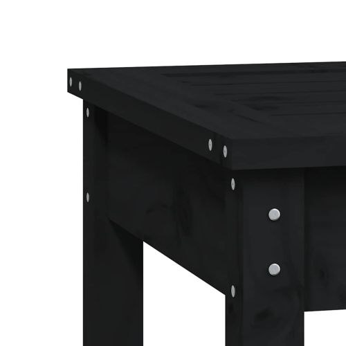 Градинска пейка, черна, 109x44x45 см, борово дърво масив