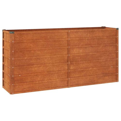 Градинска повдигната леха ръждив 160x40x77 см кортенова стомана