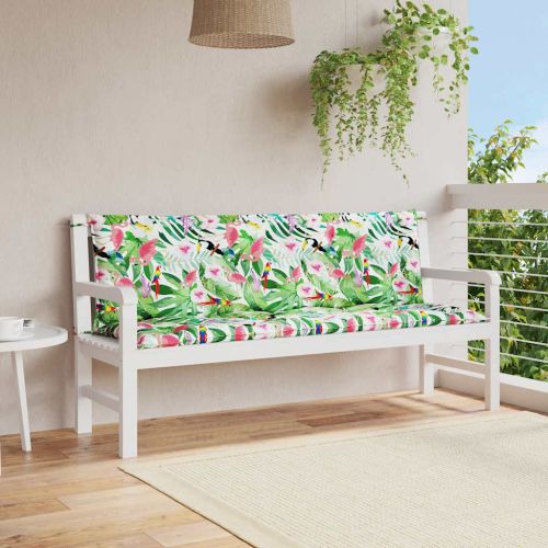Възглавници за градински пейки 2 бр шарени 150x50x7 см плат