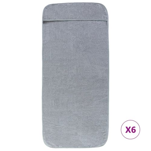 Плажни кърпи 6 бр сиви 60x135 см текстил 400 GSM