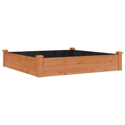 Градинска повдигната леха с вложка кафяв 120x120x25см ела масив