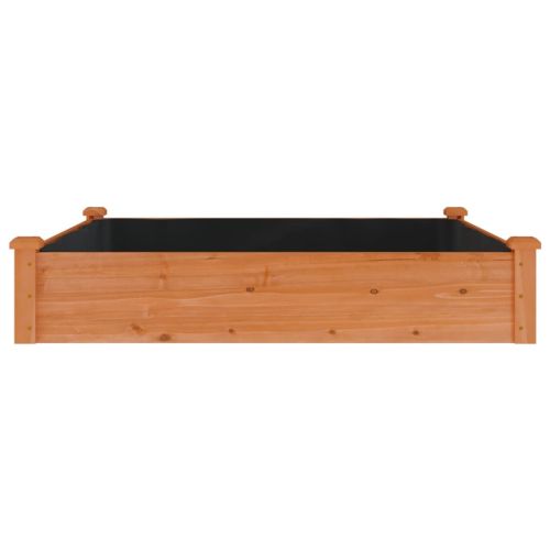 Градинска повдигната леха с вложка кафяв 120x120x25см ела масив