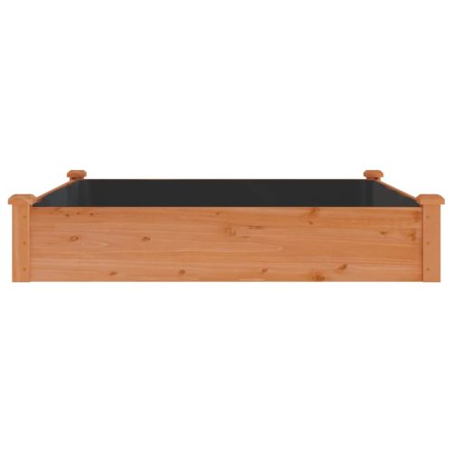 Градинска повдигната леха с вложка кафяв 120x120x25см ела масив