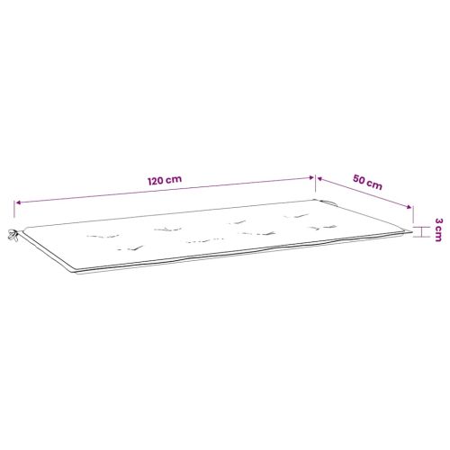 Възглавница за пейка синьо и бяло райе 120x50x3 см оксфорд плат