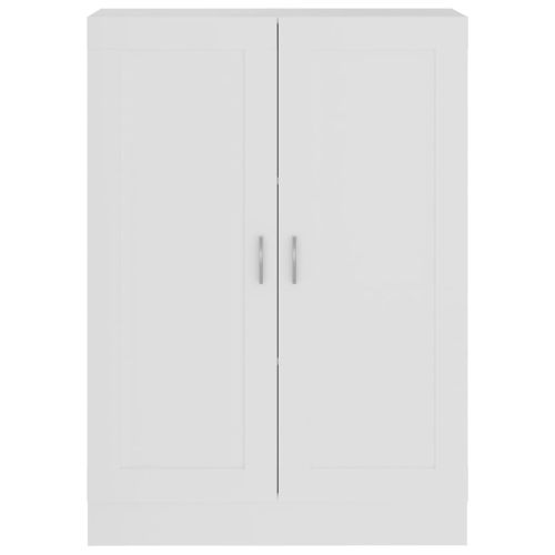 Шкаф за книги, бял, 82,5x30,5x115 см, инженерно дърво