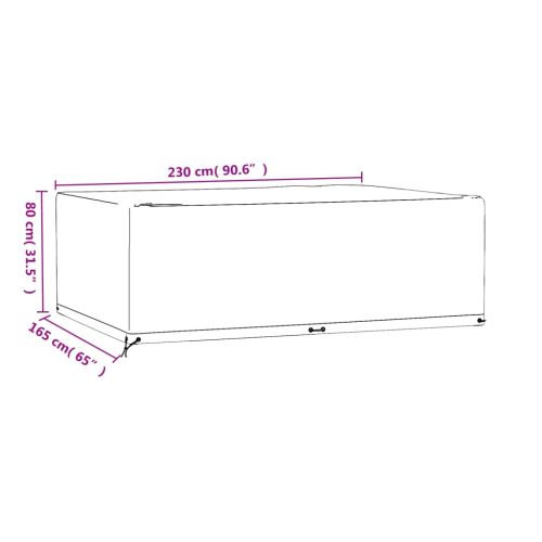 Калъф за градинска мебел 2 бр 12 капси 230x165x80см правоъгълни