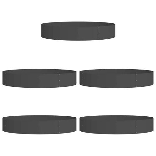 Пръстен за саксия 5 бр. Черно 120 x 120 x 20 см