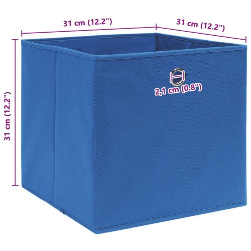 Кутии за съхранение 4 бр сини 32x32x32 см плат
