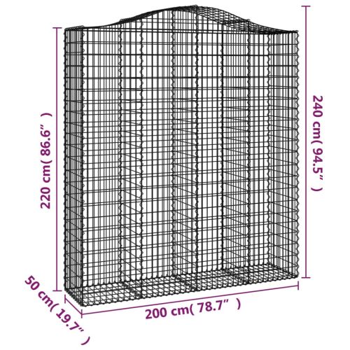Габионни кошници арка 6 бр 200x50x220/240 см поцинковано желязо