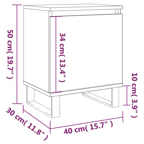 Нощни шкафчета 2 бр бетонно сиво 40x30x50 см инженерно дърво