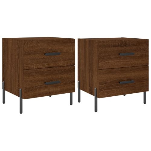 Нощни шкафчета 2 бр кафяв дъб 40x35x47,5 см инженерно дърво