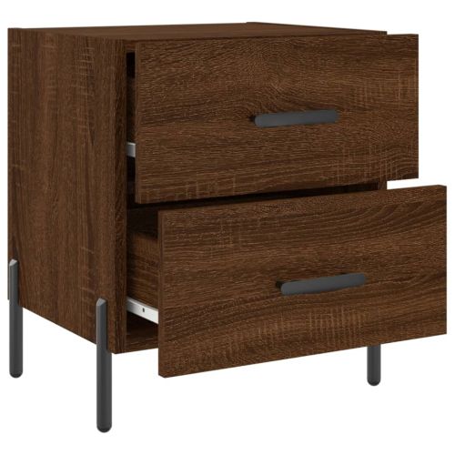 Нощни шкафчета 2 бр кафяв дъб 40x35x47,5 см инженерно дърво