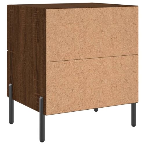 Нощни шкафчета 2 бр кафяв дъб 40x35x47,5 см инженерно дърво