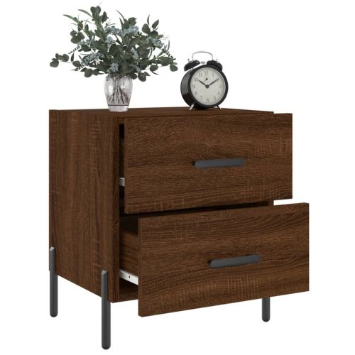 Нощни шкафчета 2 бр кафяв дъб 40x35x47,5 см инженерно дърво