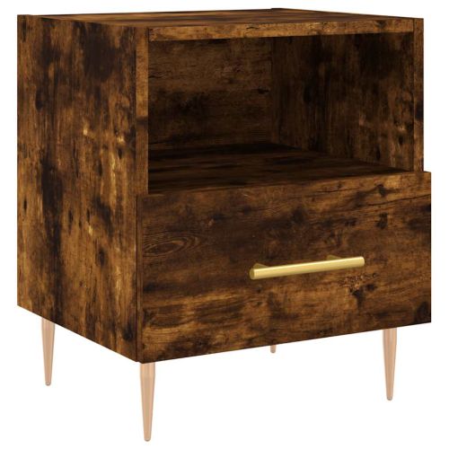 Нощни шкафчета 2 бр опушен дъб 40x35x47,5 см инженерно дърво