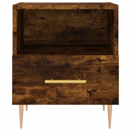 Нощни шкафчета 2 бр опушен дъб 40x35x47,5 см инженерно дърво