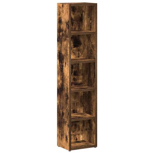 CD шкафове, 2 бр, опушен дъб, 21x16x93,5 см, инженерно дърво