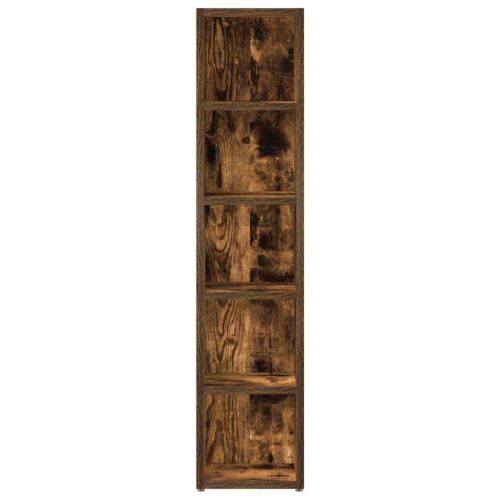 CD шкафове, 2 бр, опушен дъб, 21x16x93,5 см, инженерно дърво