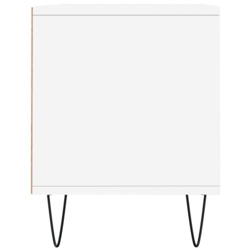 ТВ шкаф, бял, 100x34,5x44,5 см, инженерно дърво