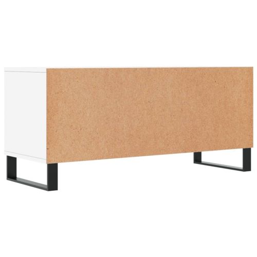 ТВ шкаф, бял, 100x34,5x44,5 см, инженерно дърво