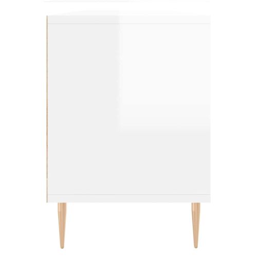 ТВ шкаф, бял гланц, 150x30x44,5 см, инженерно дърво
