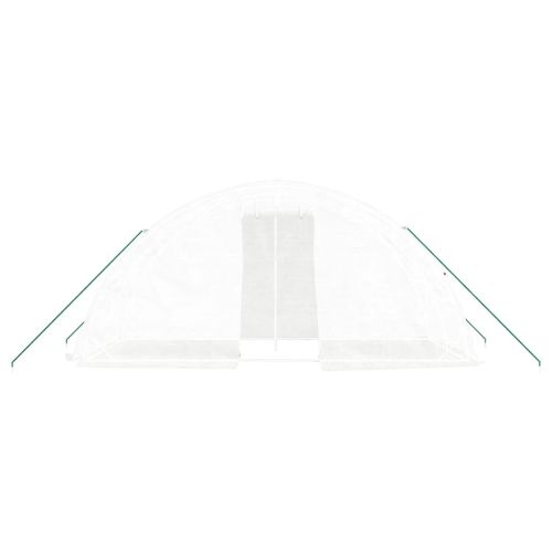 Оранжерия със стоманена рамка бяла 10 м² 5x2x2,3 м