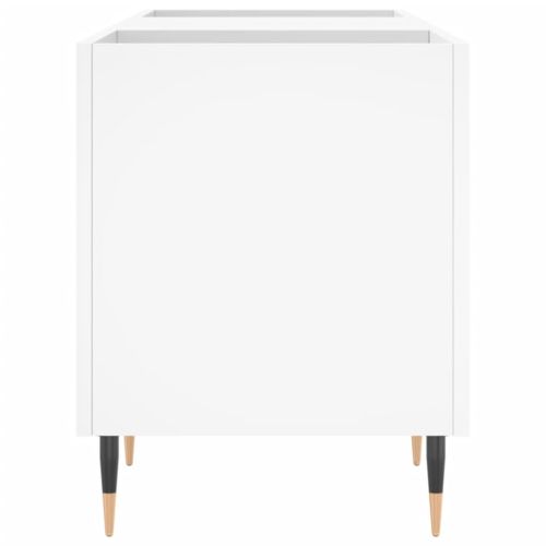 Шкаф за грамофонни плочи бял 121x38x48 см инженерно дърво