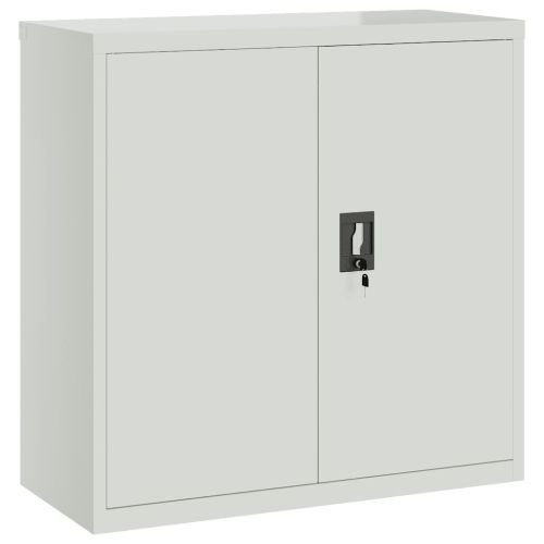 Офис шкаф с 2 врати, сив, 90 см, стомана
