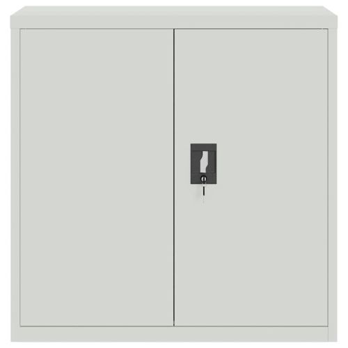 Офис шкаф с 2 врати, сив, 90 см, стомана