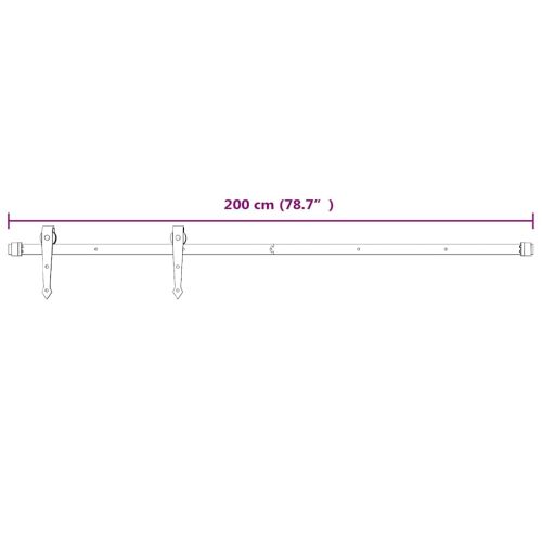 Механизъм за плъзгаща се врата, 200 см, стомана, бял