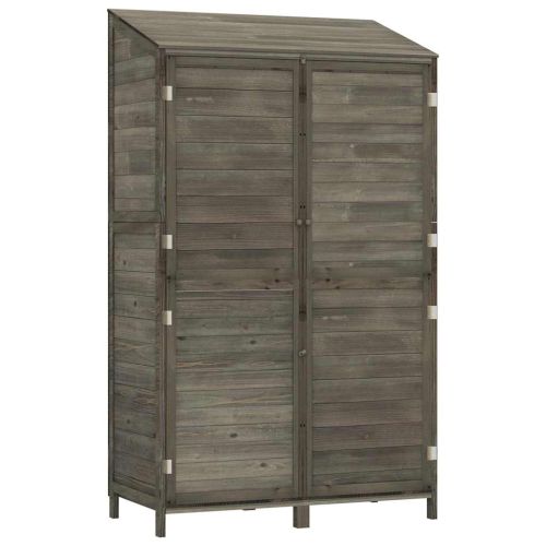 Градинска барака, антрацит, 102x52x174,5 см, чамово дърво масив