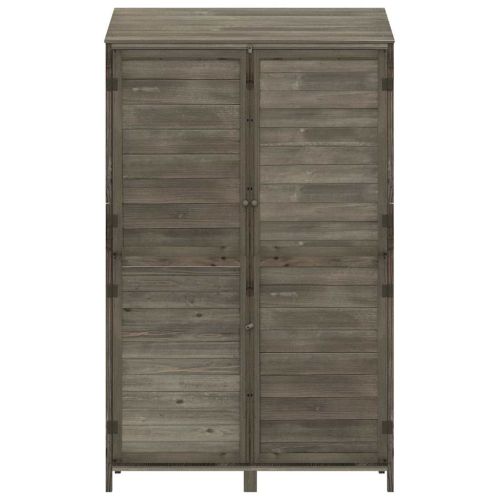 Градинска барака, антрацит, 102x52x174,5 см, чамово дърво масив