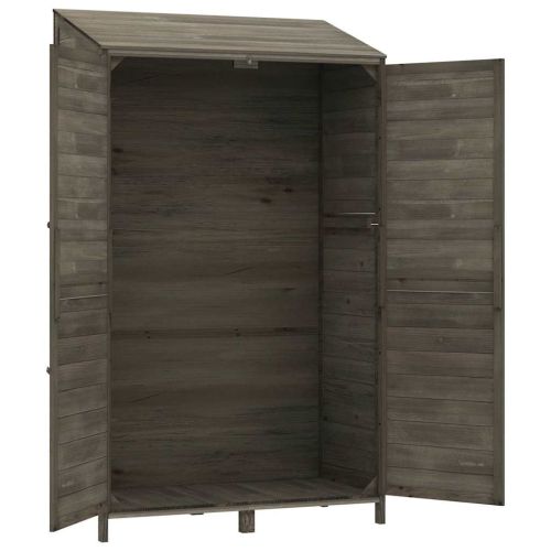 Градинска барака, антрацит, 102x52x174,5 см, чамово дърво масив