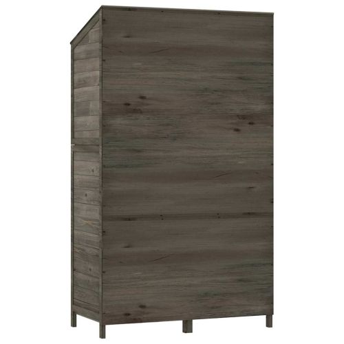 Градинска барака, антрацит, 102x52x174,5 см, чамово дърво масив