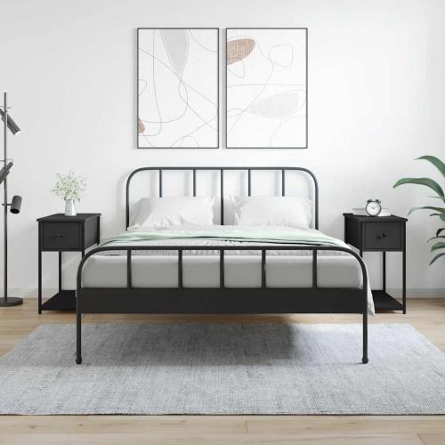 Нощни шкафчета 2 бр черни 30x60x60 см инженерно дърво