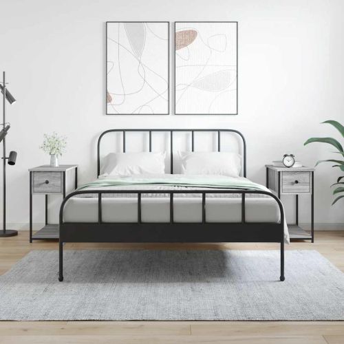 Нощни шкафчета 2 бр сив сонома 30x60x60 см инженерно дърво