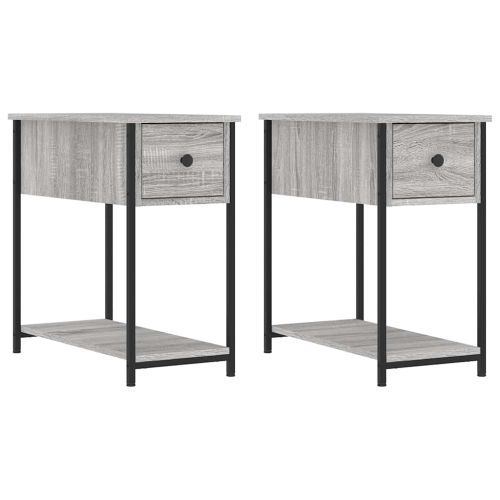 Нощни шкафчета 2 бр сив сонома 30x60x60 см инженерно дърво