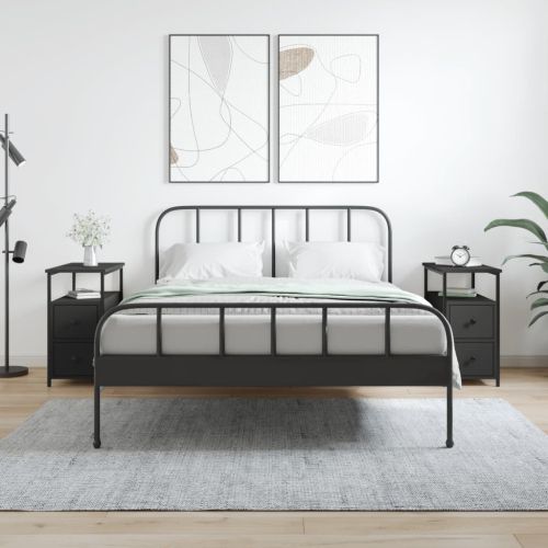 Нощни шкафчета 2 бр черни 30x60x60 см инженерно дърво