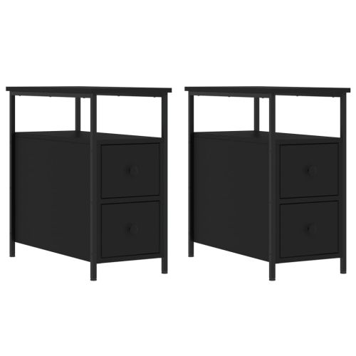 Нощни шкафчета 2 бр черни 30x60x60 см инженерно дърво