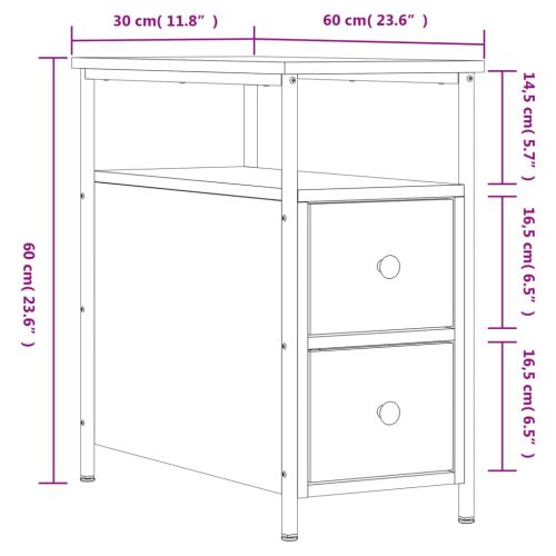 Нощни шкафчета 2 бр черни 30x60x60 см инженерно дърво