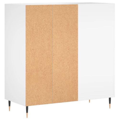 Шкаф за грамофонни плочи бял 84,5x38x89 см инженерно дърво