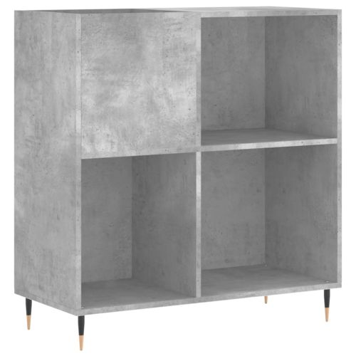 Шкаф за грамофонни плочи сив 84,5x38x89 см инженерно дърво