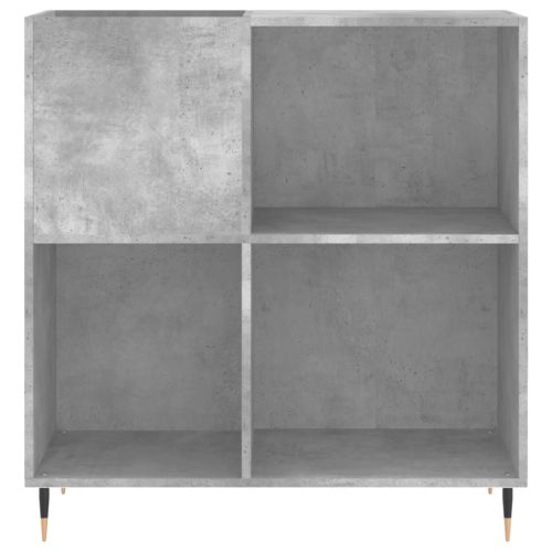 Шкаф за грамофонни плочи сив 84,5x38x89 см инженерно дърво