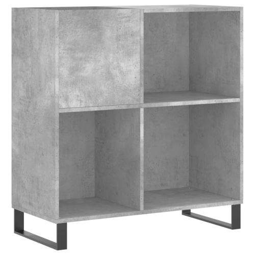 Шкаф за грамофонни плочи сив 84,5x38x89 см инженерно дърво