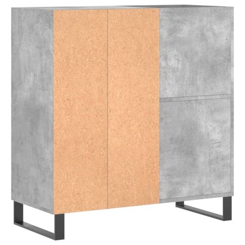 Шкаф за грамофонни плочи сив 84,5x38x89 см инженерно дърво